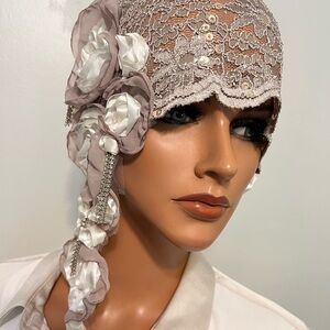 Flapper Hat Vintage Style lace  hat